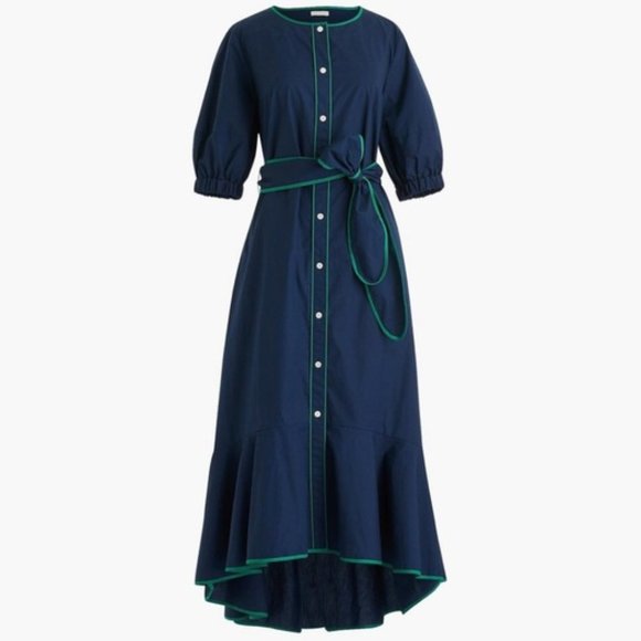 J.CREW New Cotton Poplin Dress ShirtDress Button Up Nautical Blue 10, 12 - Picture 5 of 12